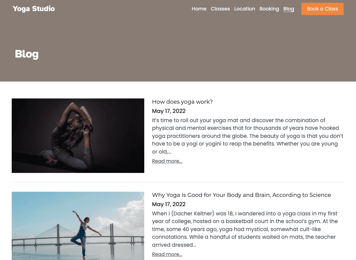 Template Blog Yoga dari Strikingly Template Blog Yoga dari Strikingly