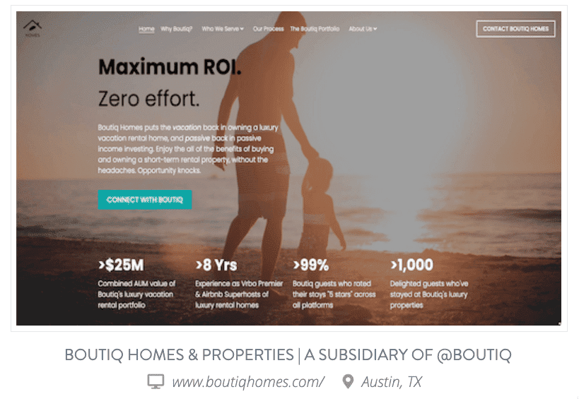 URL del sitio web de Boutiq Homes URL del sitio web de Boutiq Homes