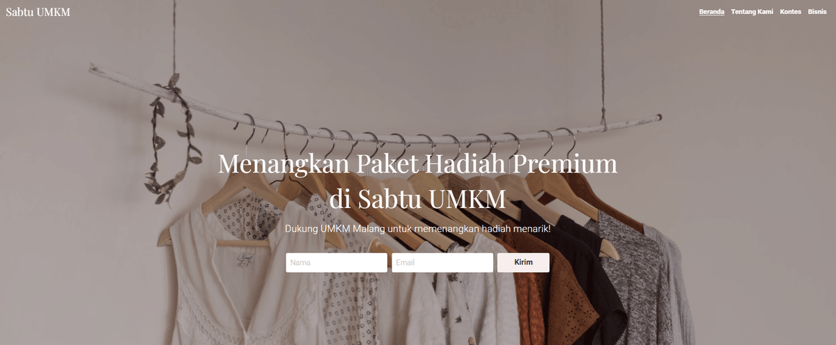 Templat Kontes Usaha Kecil dari Strikingly Templat Kontes Usaha Kecil dari Strikingly