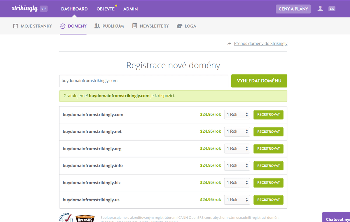 Generátor doménových jmen od Strikingly Generátor doménových jmen od Strikingly