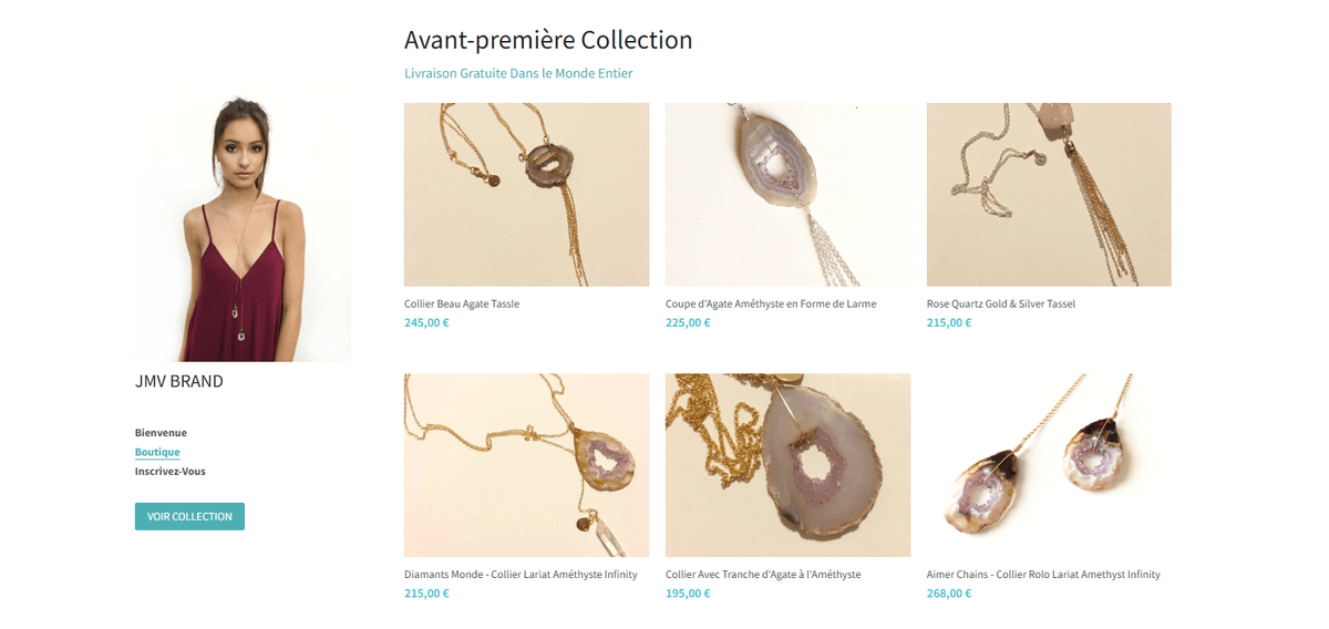 Mise en page de la page d'accueil d'un site e-commerce présentant des catégories de produits structurées Mise en page de la page d'accueil d'un site e-commerce présentant des catégories de produits structurées