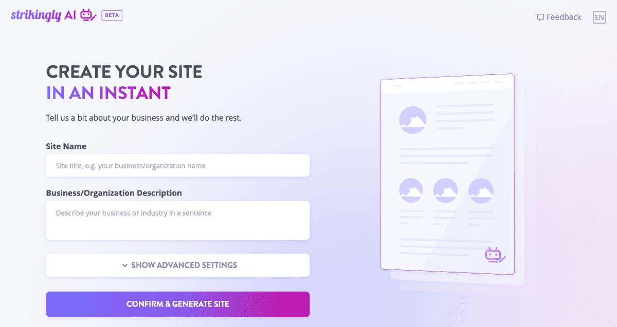 Constructor de sitios web con inteligencia artificial de Strikingly Constructor de sitios web con inteligencia artificial de Strikingly