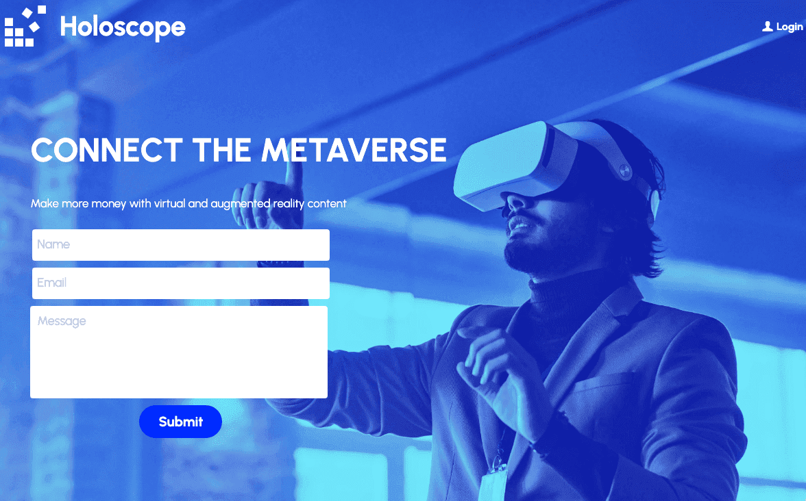 Plantilla de holoscopio de Strikingly Plantilla de holoscopio de Strikingly