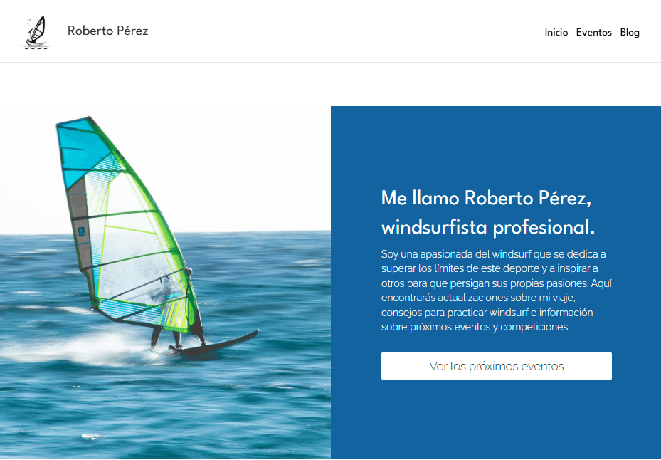 Plantilla de windsurf de Strikingly Plantilla de windsurf de Strikingly