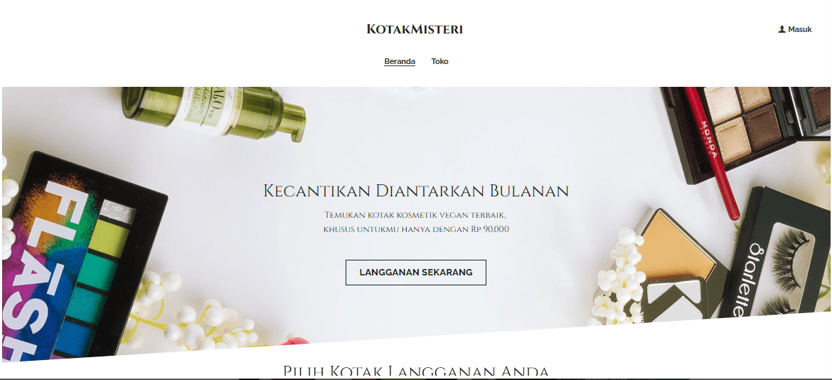 Templat Toko Virtual MysteryBox dari Strikingly Templat Toko Virtual MysteryBox dari Strikingly