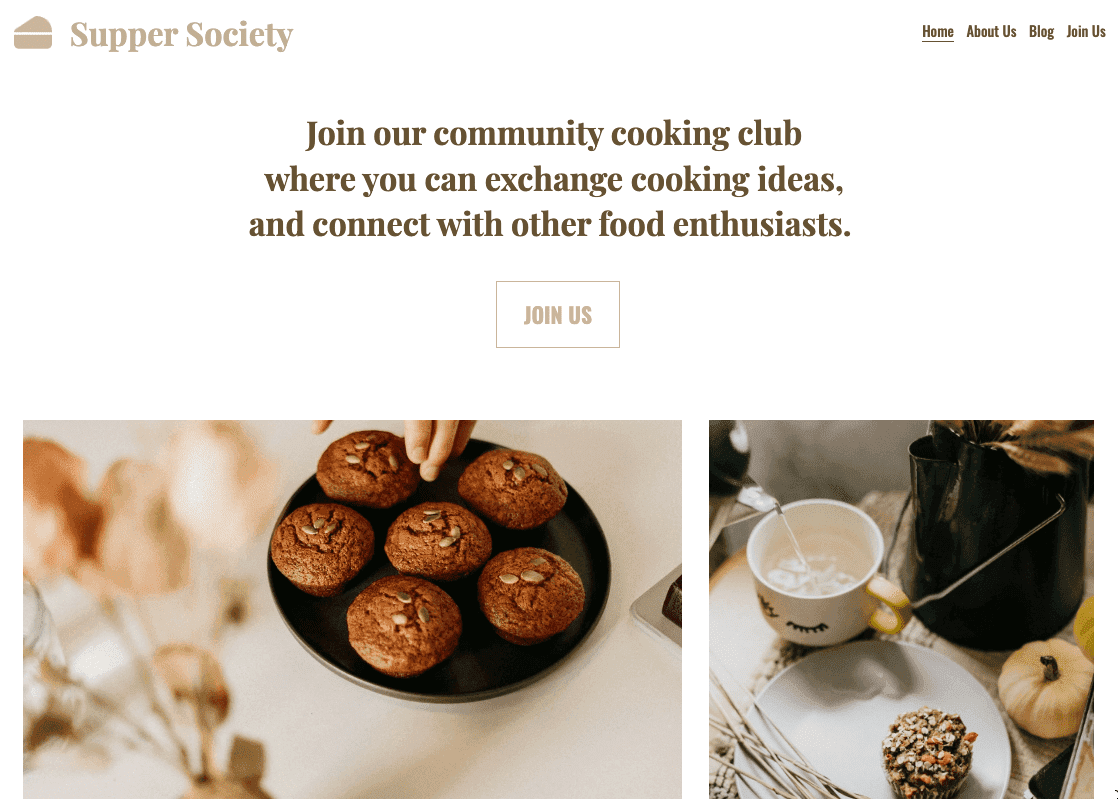 Plantilla de la Sociedad de la Cena de Strikingly Plantilla de la Sociedad de la Cena de Strikingly