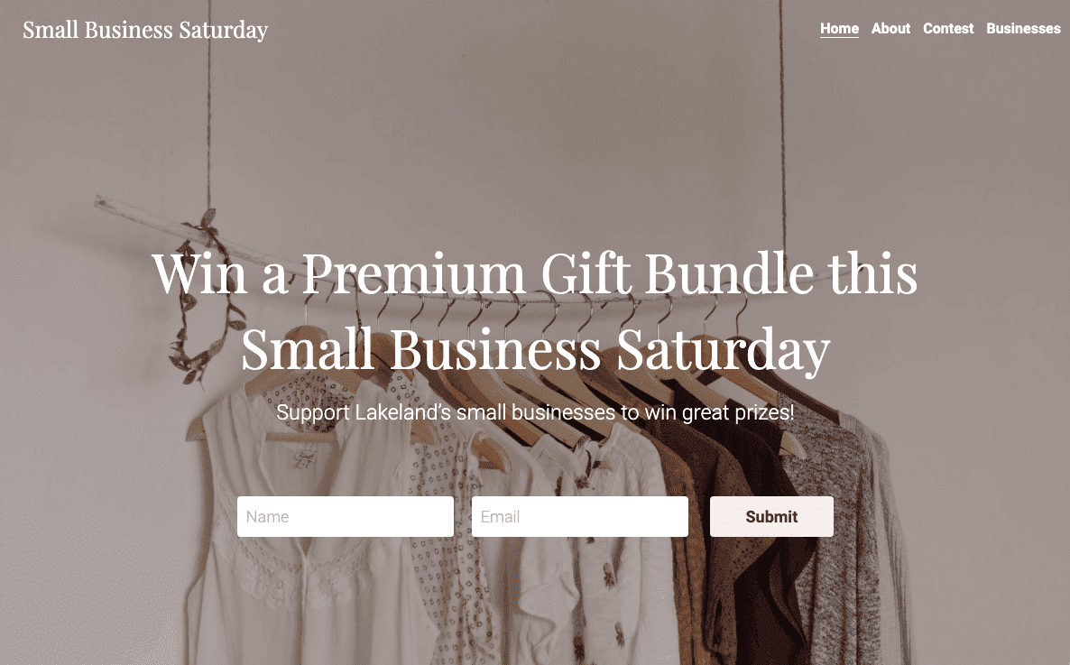 Plantilla de concurso para pequeñas empresas de Strikingly Plantilla de concurso para pequeñas empresas de Strikingly