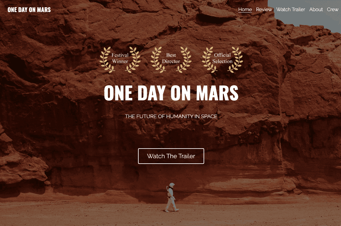 Plantilla de tráiler de película de Strikingly Plantilla de tráiler de película de Strikingly