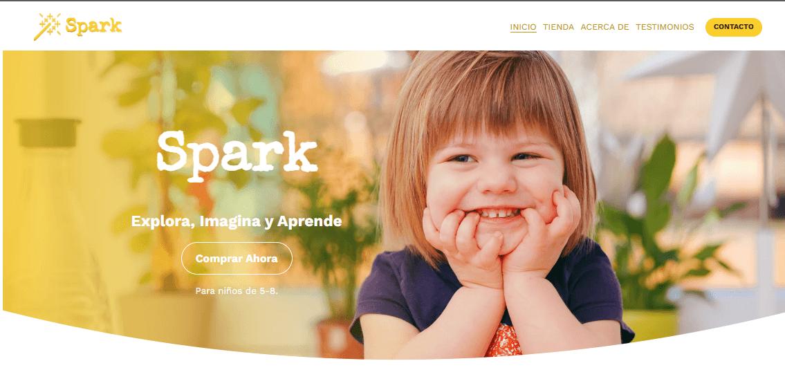 Plantilla Spark de Strikingly Plantilla Spark de Strikingly