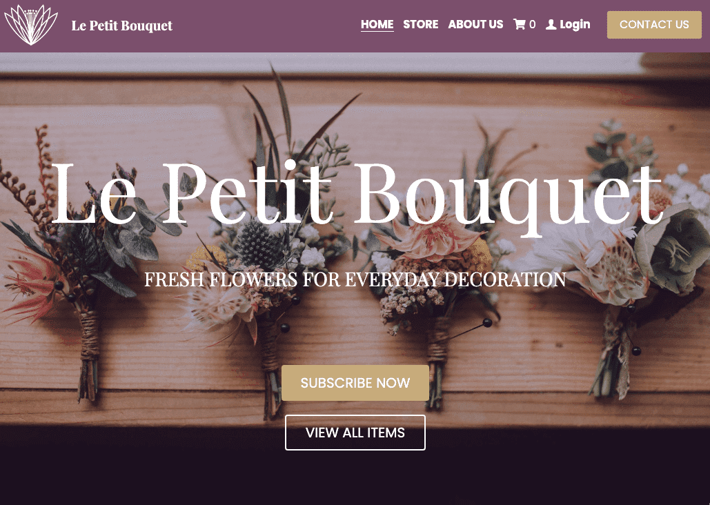 Plantilla Le Petit Bouquet de Strikingly Plantilla Le Petit Bouquet de Strikingly