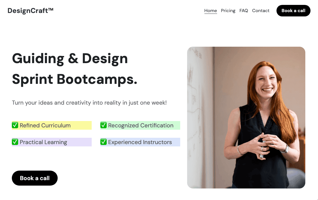 Plantilla DesignCraft de Strikingly Plantilla DesignCraft de Strikingly
