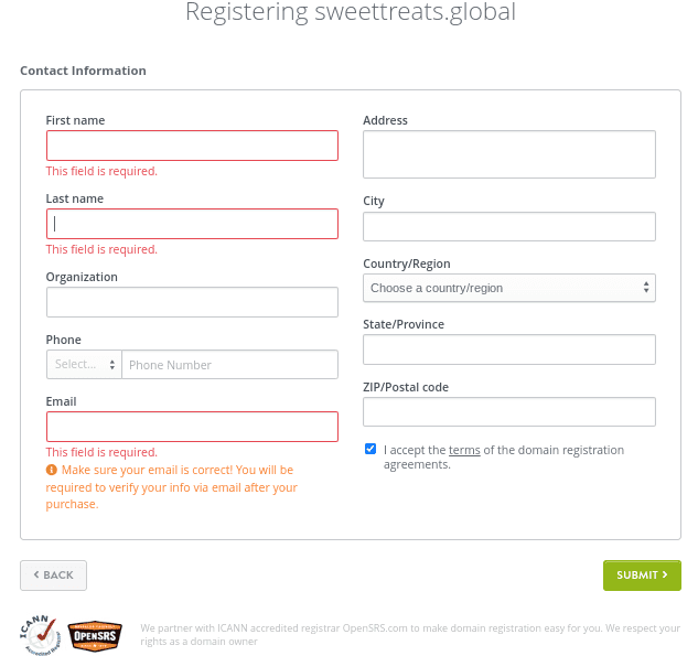Pilih Nama Domain dengan Strikingly - Lengkapi detail pendaftaran Pilih Nama Domain dengan Strikingly - Lengkapi detail pendaftaran