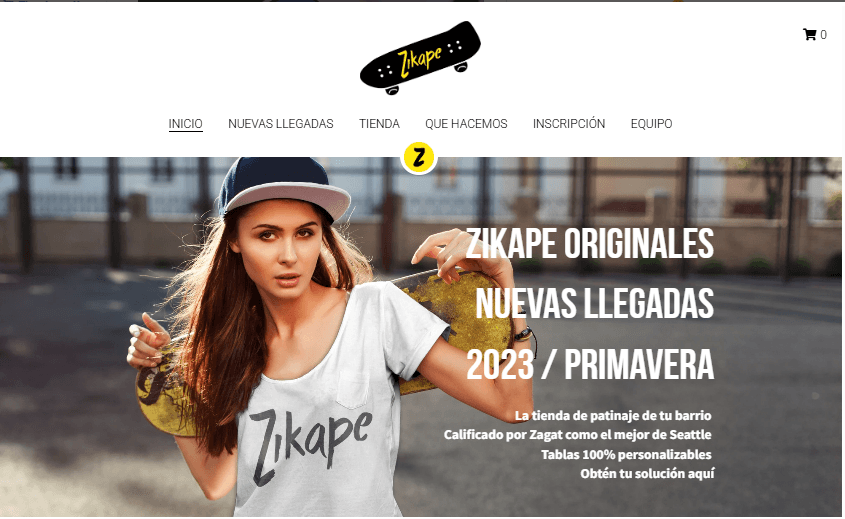 Plantilla de tienda online ZIkape de Strikingly Plantilla de tienda online ZIkape de Strikingly