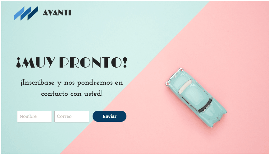 Plantilla Avanti de Strikingly Plantilla Avanti de Strikingly