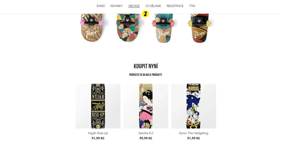 Šablona internetového obchodu Zikape od Strikingly Šablona internetového obchodu Zikape od Strikingly