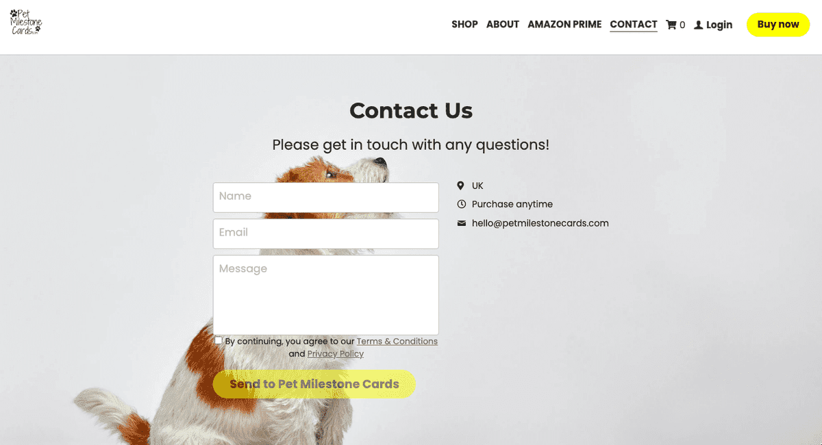 Tarjetas de hitos para mascotas Correo electrónico comercial Tarjetas de hitos para mascotas Correo electrónico comercial