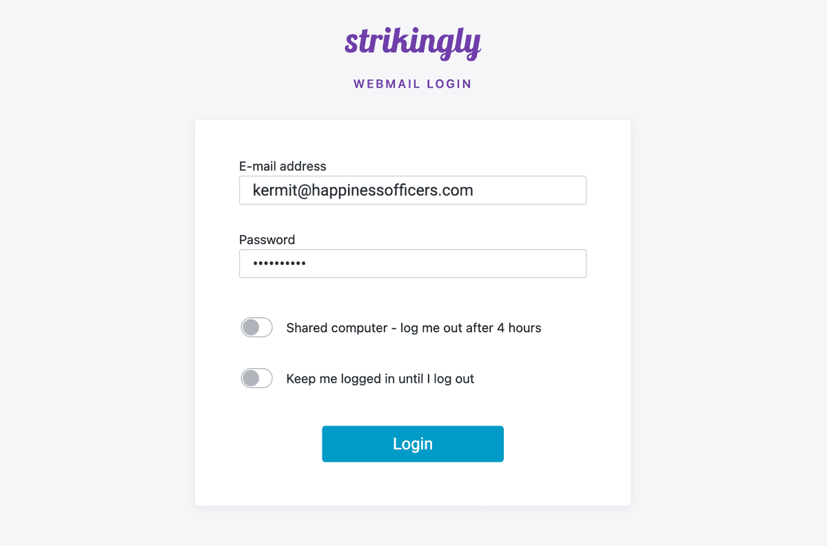 Halaman Login Webmail yang Mencolok Halaman Login Webmail yang Mencolok