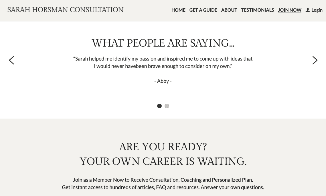 Plantilla de coach de startups de Strikingly Plantilla de coach de startups de Strikingly