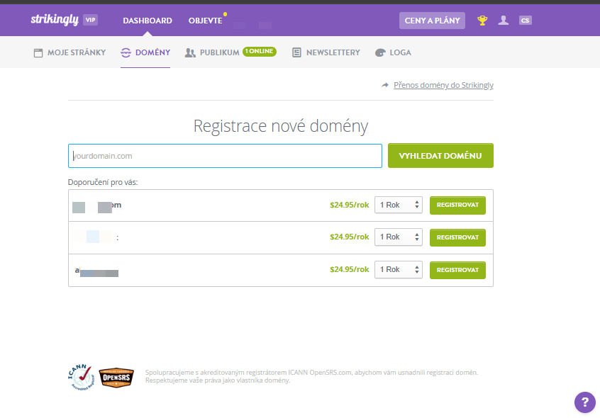 Levný webhosting na Strikingly - Registrace domény Levný webhosting na Strikingly - Registrace domény