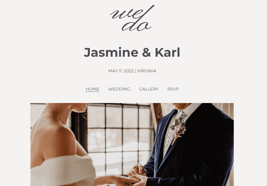 Plantilla de Jasmine y Karl de Strikingly Plantilla de Jasmine y Karl de Strikingly