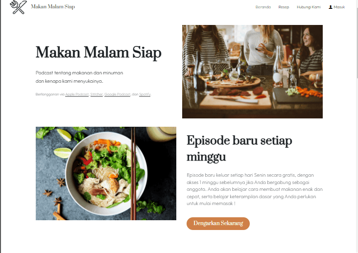 Template Situs Web Makan Malam Selesai dari Strikingly Template Situs Web Makan Malam Selesai dari Strikingly