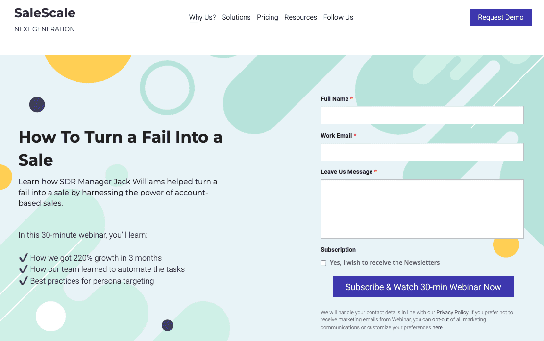 Plantilla SaleScale de Strikingly Plantilla SaleScale de Strikingly