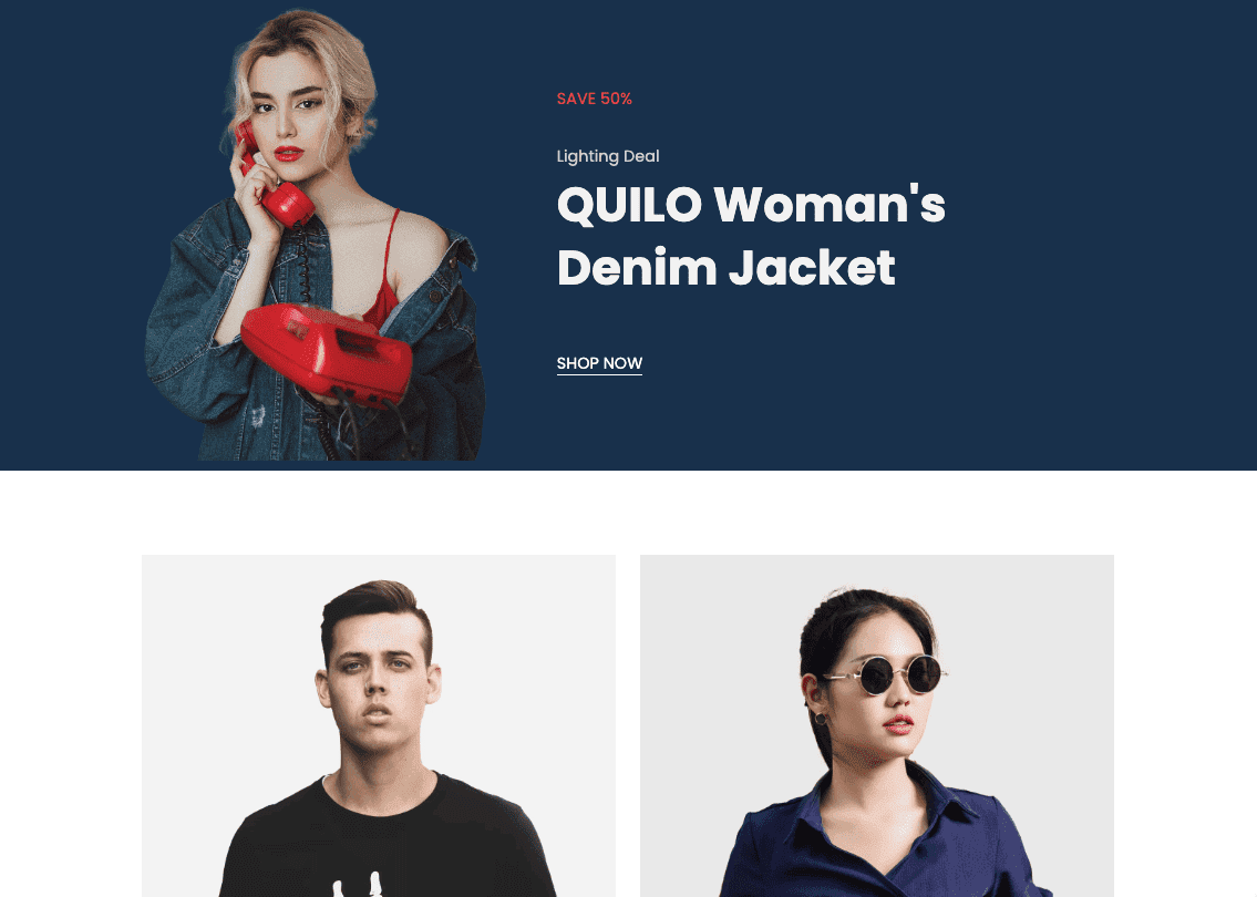 Plantilla de tienda online Quilo de Strikingly Plantilla de tienda online Quilo de Strikingly