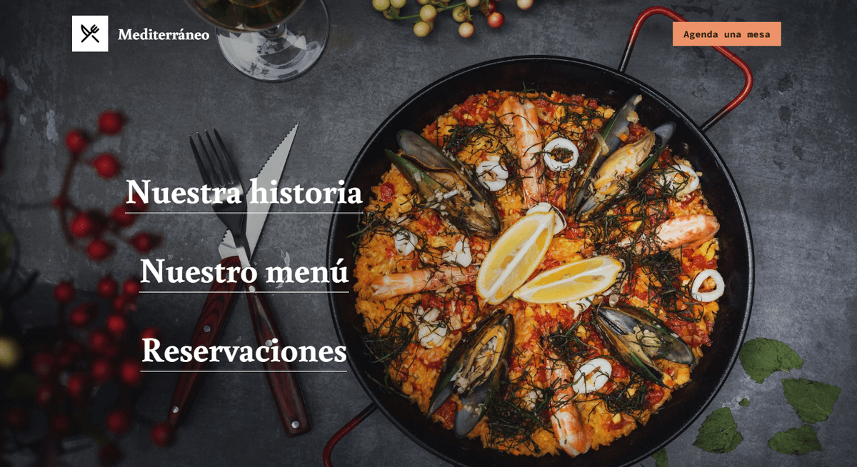 Plantilla mediterránea de Strikingly Plantilla mediterránea de Strikingly