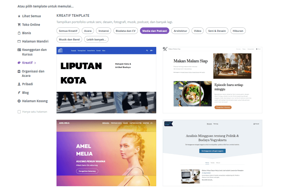 Cara Mendesain Beranda Wow dengan Mudah dengan Strikingly - Pilih Template Cara Mendesain Beranda Wow dengan Mudah dengan Strikingly - Pilih Template
