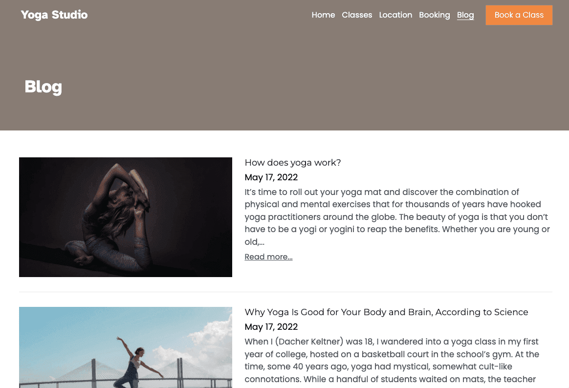 Plantilla de yoga de Strikingly Plantilla de yoga de Strikingly