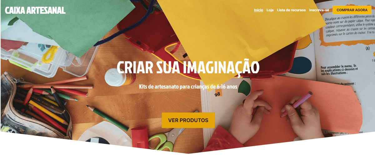Template Caixa de Artesanato da Strikingly Template Caixa de Artesanato da Strikingly