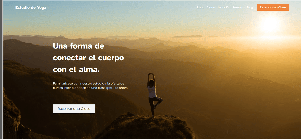 Plantilla de yoga de Strikingly Plantilla de yoga de Strikingly
