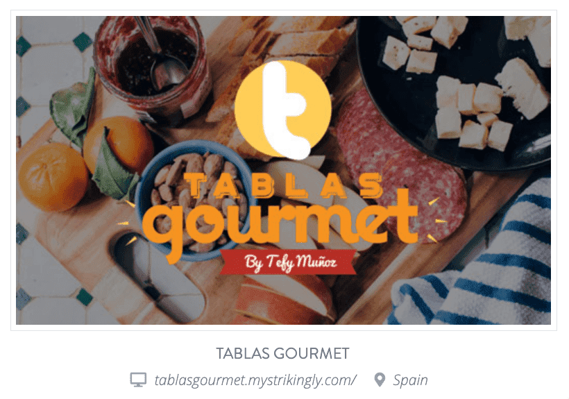 URL del sitio web de Tablas Gourmet URL del sitio web de Tablas Gourmet