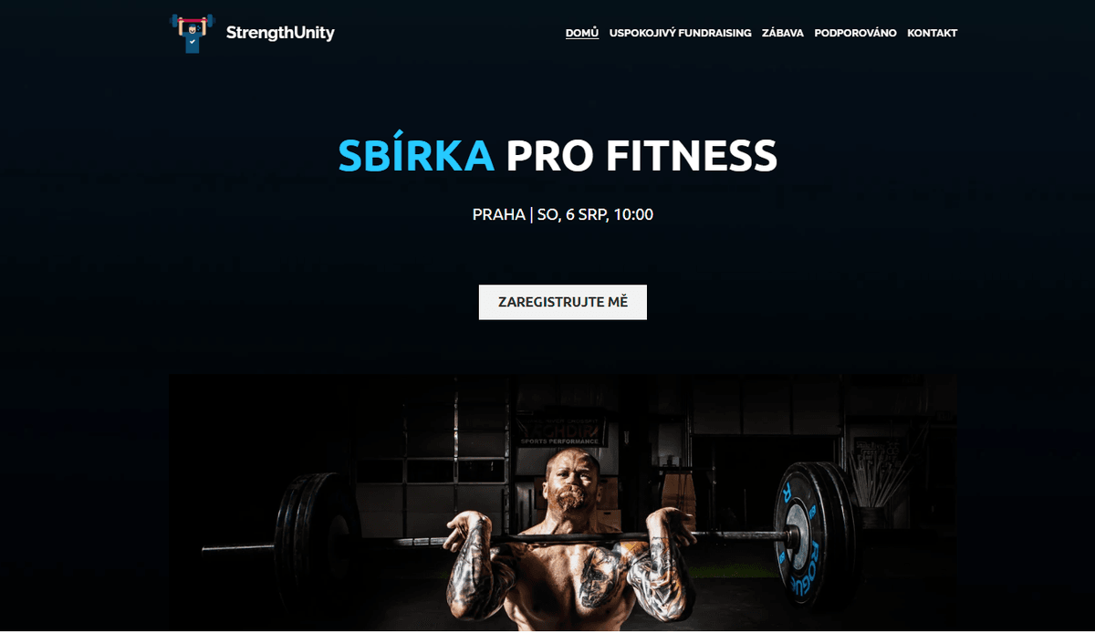 Šablona StrengthUnity od Strikingly Šablona StrengthUnity od Strikingly