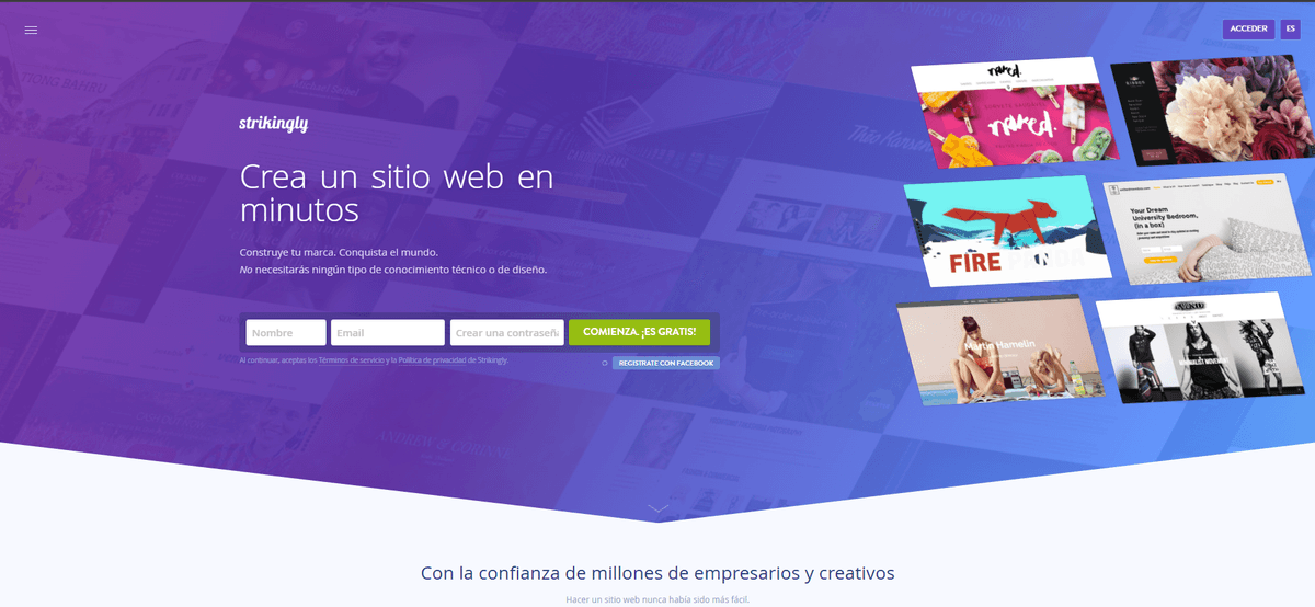 Página de destino sorprendente Página de destino sorprendente