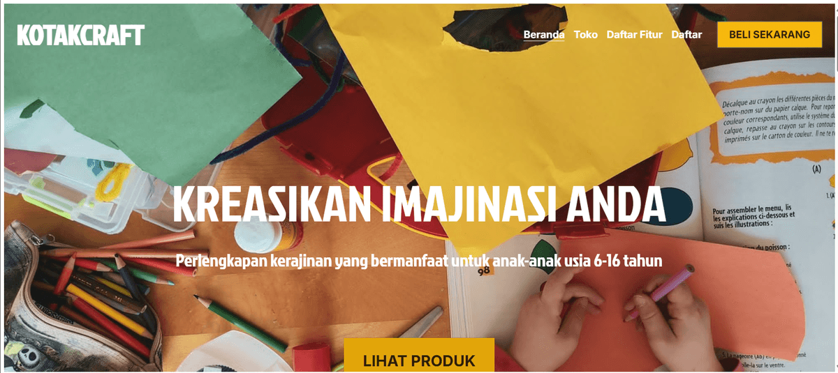 Template CraftBox dari Strikingly Template CraftBox dari Strikingly