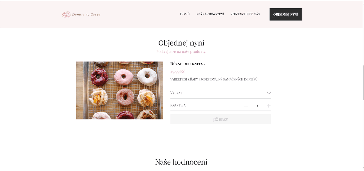 Donuts by Grace - šablona internetového obchodu od Strikingly Donuts by Grace - šablona internetového obchodu od Strikingly
