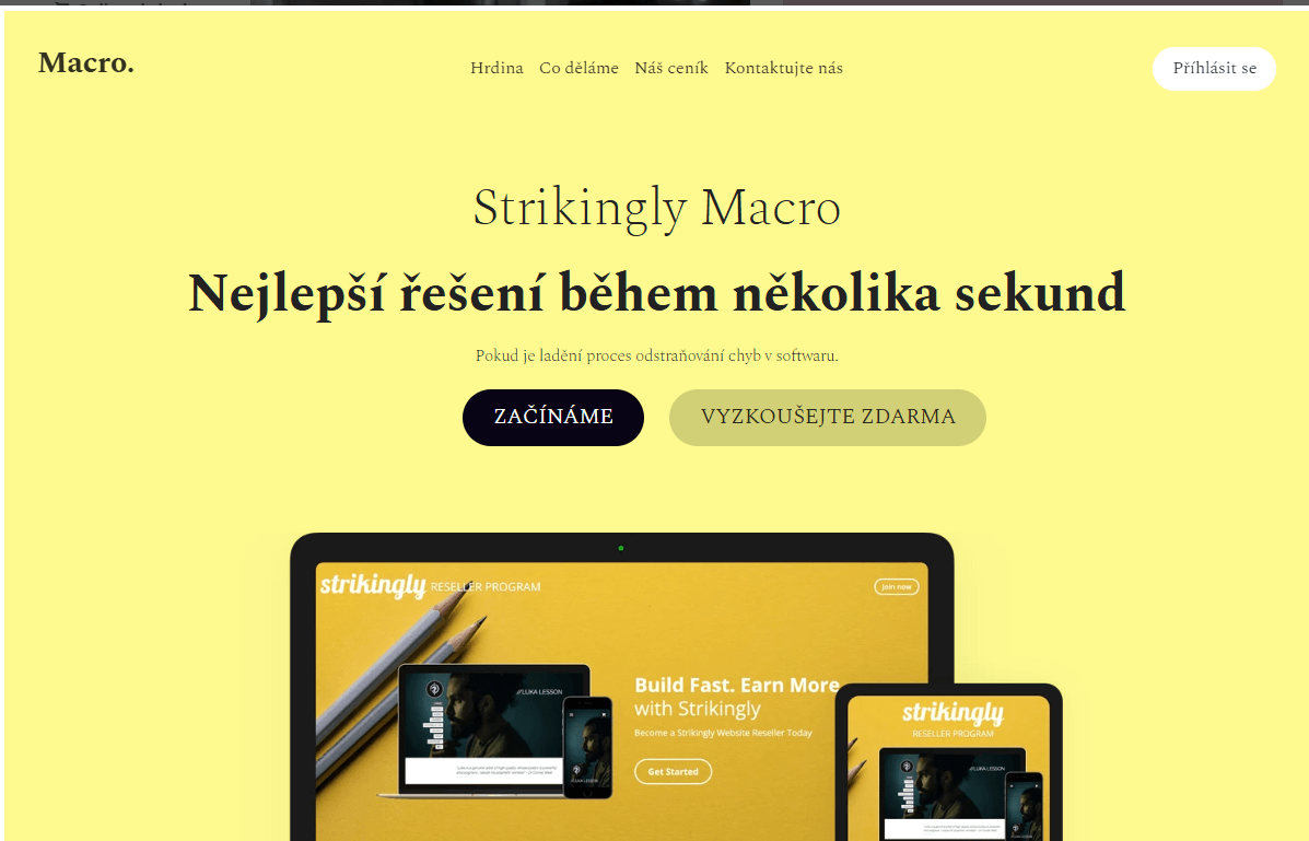 Makro šablona od Strikingly Makro šablona od Strikingly