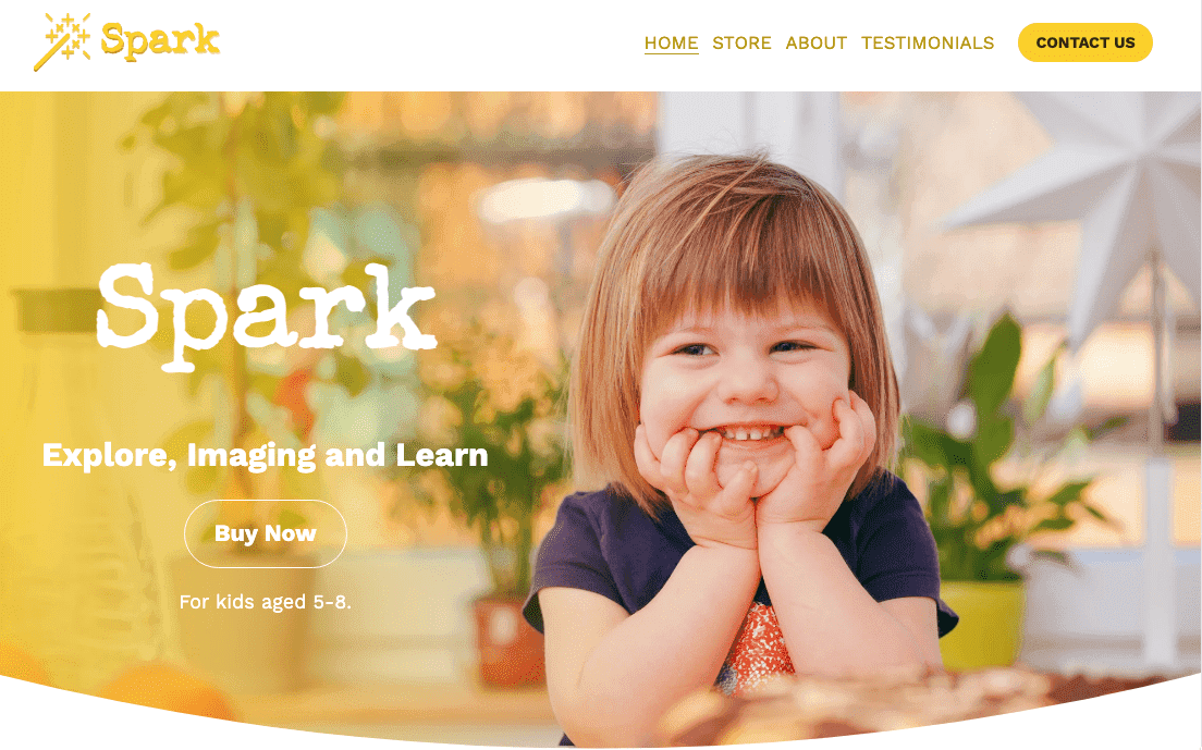 Plantilla Spark de Strikingly Plantilla Spark de Strikingly