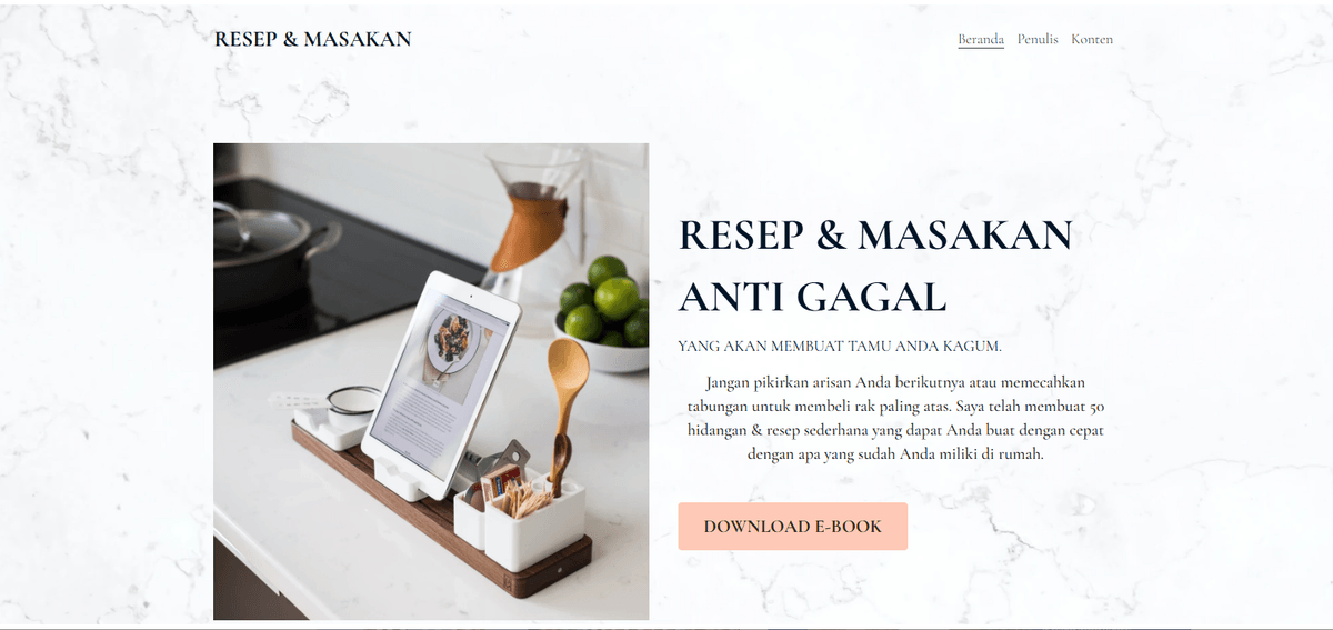 Template Situs Web Hidangan & Resep dari Strikingly Template Situs Web Hidangan & Resep dari Strikingly