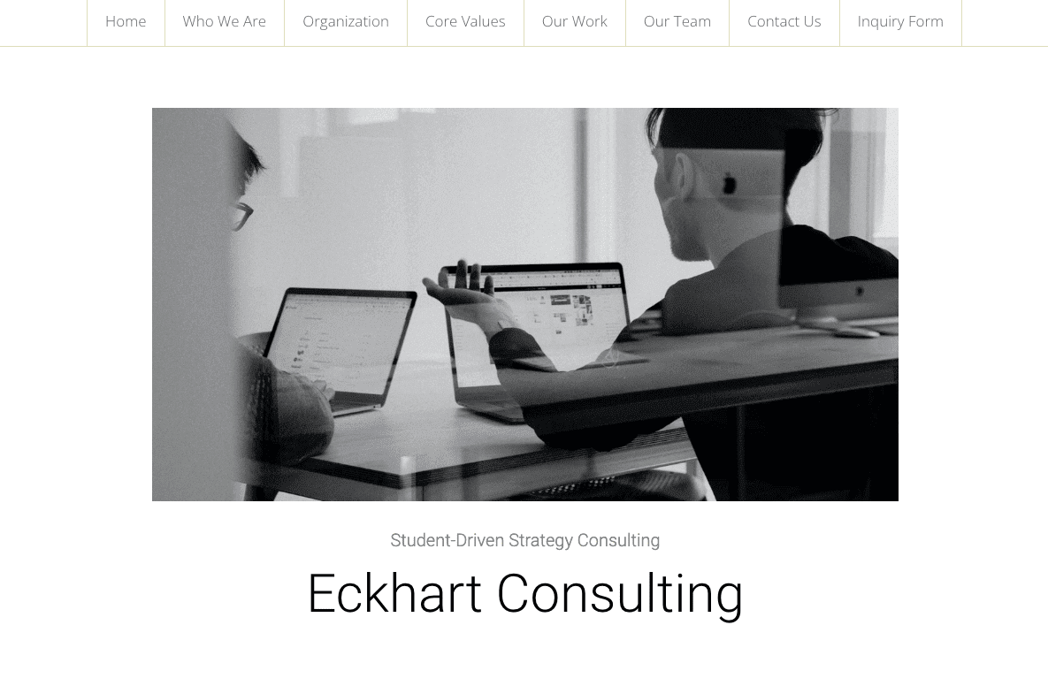 Templat Konsultasi Eckhart dari Strikingly Templat Konsultasi Eckhart dari Strikingly