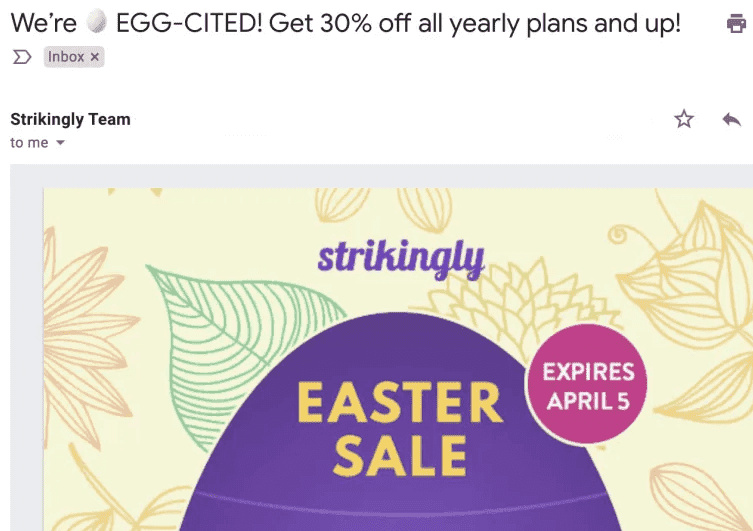 Correo electrónico de ofertas de Pascua sorprendentes Correo electrónico de ofertas de Pascua sorprendentes