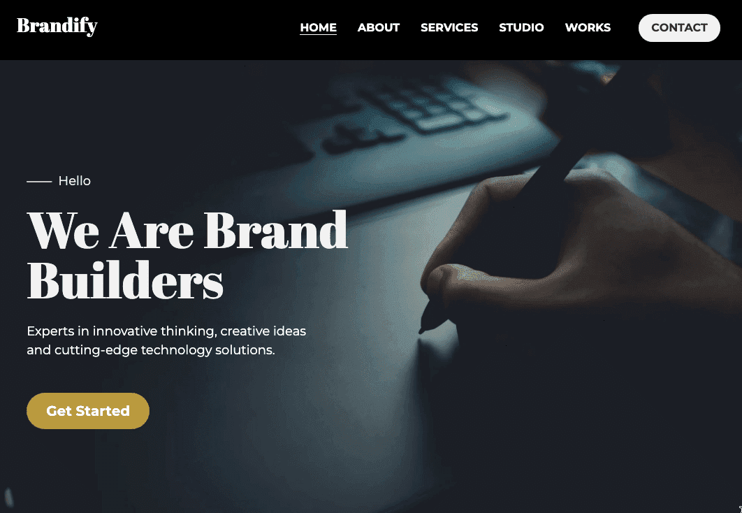 Plantilla de Brandify de Strikingly Plantilla de Brandify de Strikingly