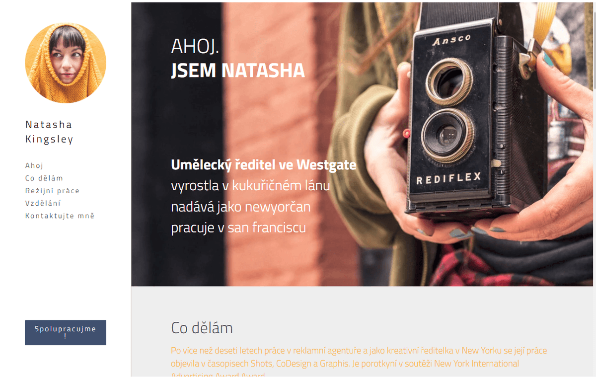 Elegantní šablona portfolia filmové tvorby od Strikingly Elegantní šablona portfolia filmové tvorby od Strikingly