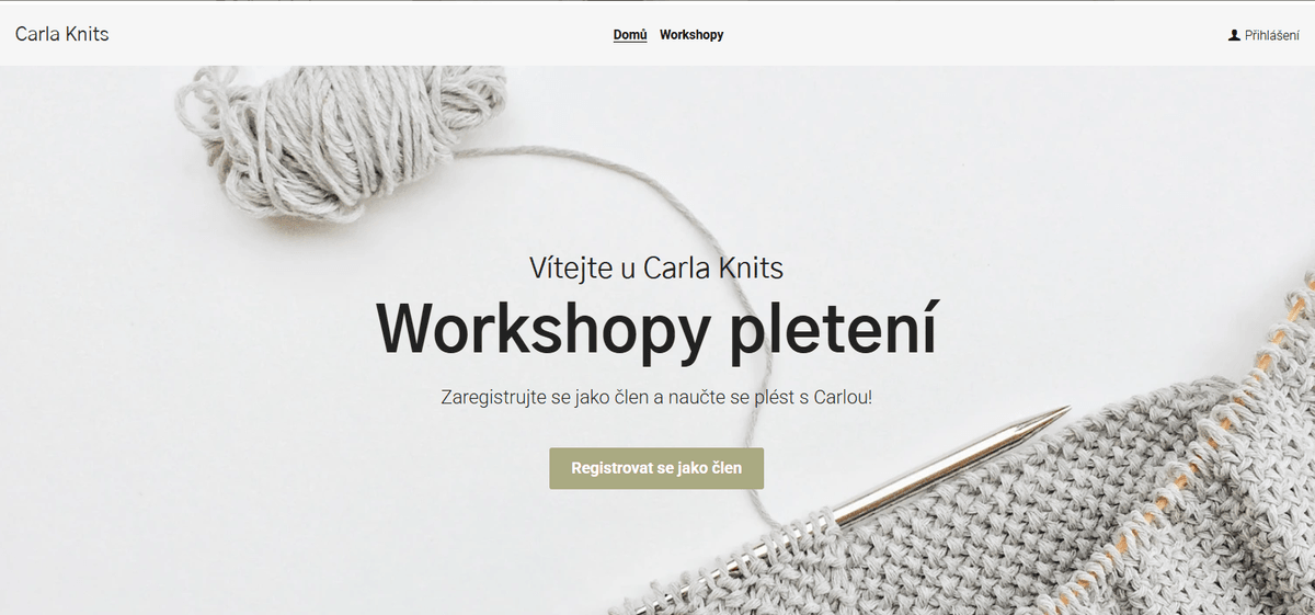 Šablona značky Carla Knits od Strikingly Šablona značky Carla Knits od Strikingly