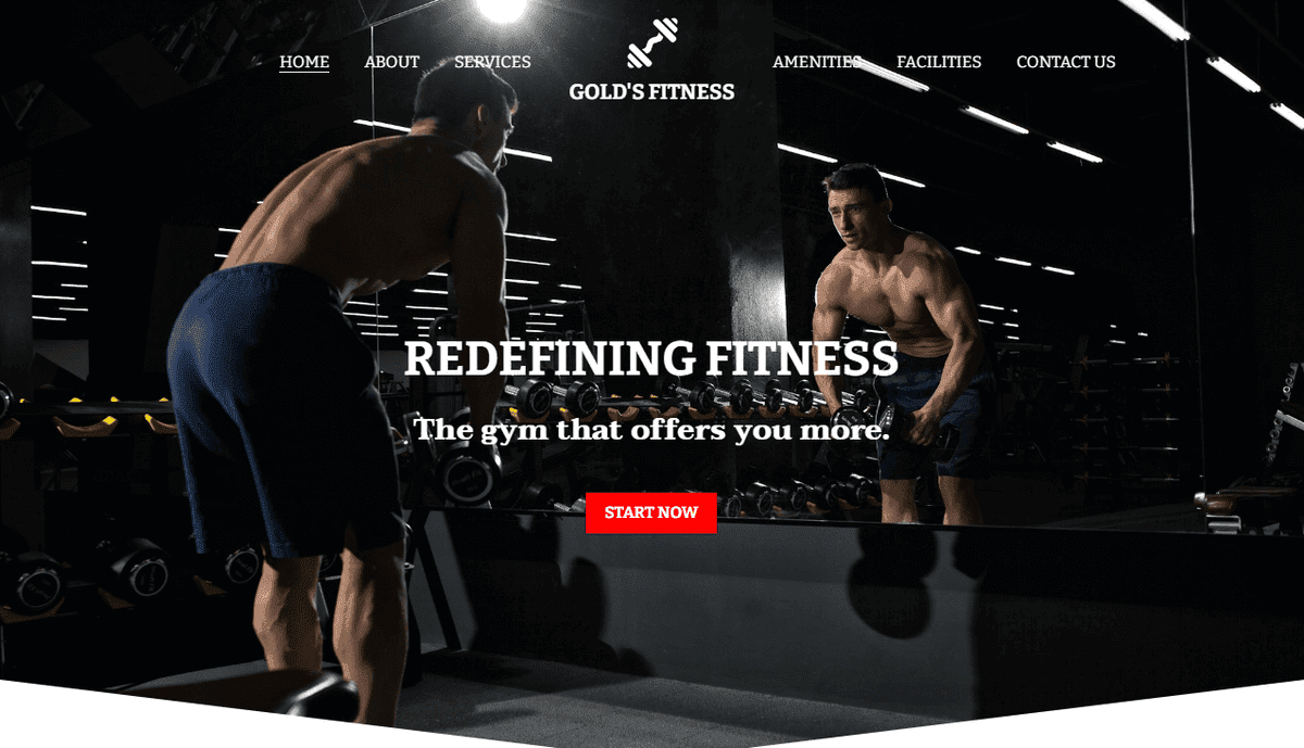 Plantilla de fitness de Gold de Strikingly Plantilla de fitness de Gold de Strikingly