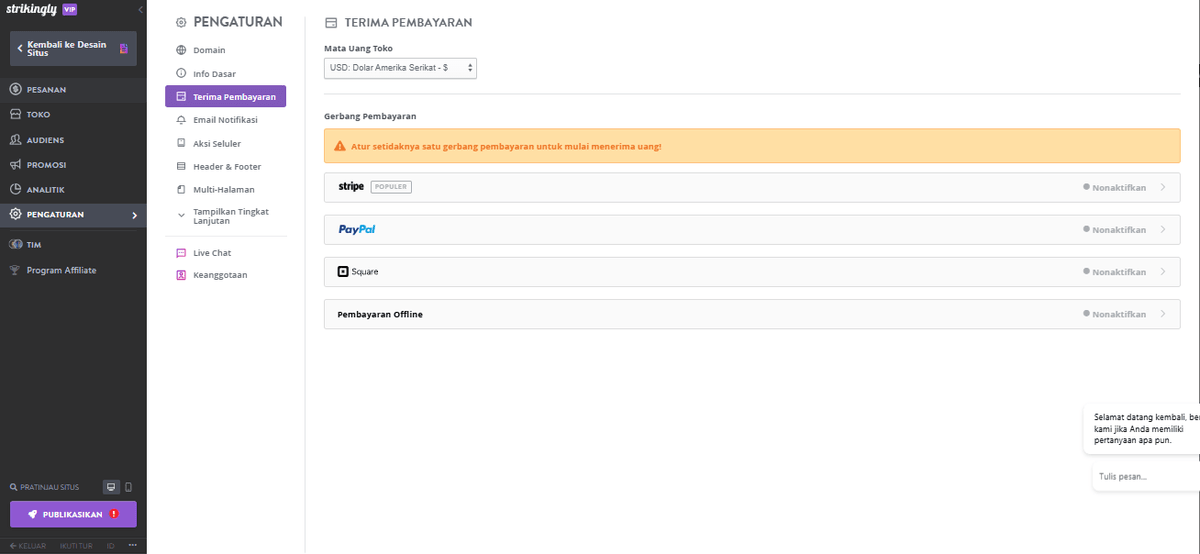 Bagaimana Strikingly Dapat Membantu Display Barang Dagangan - Integrasi dengan Gateway Pembayaran Bagaimana Strikingly Dapat Membantu Display Barang Dagangan - Integrasi dengan Gateway Pembayaran