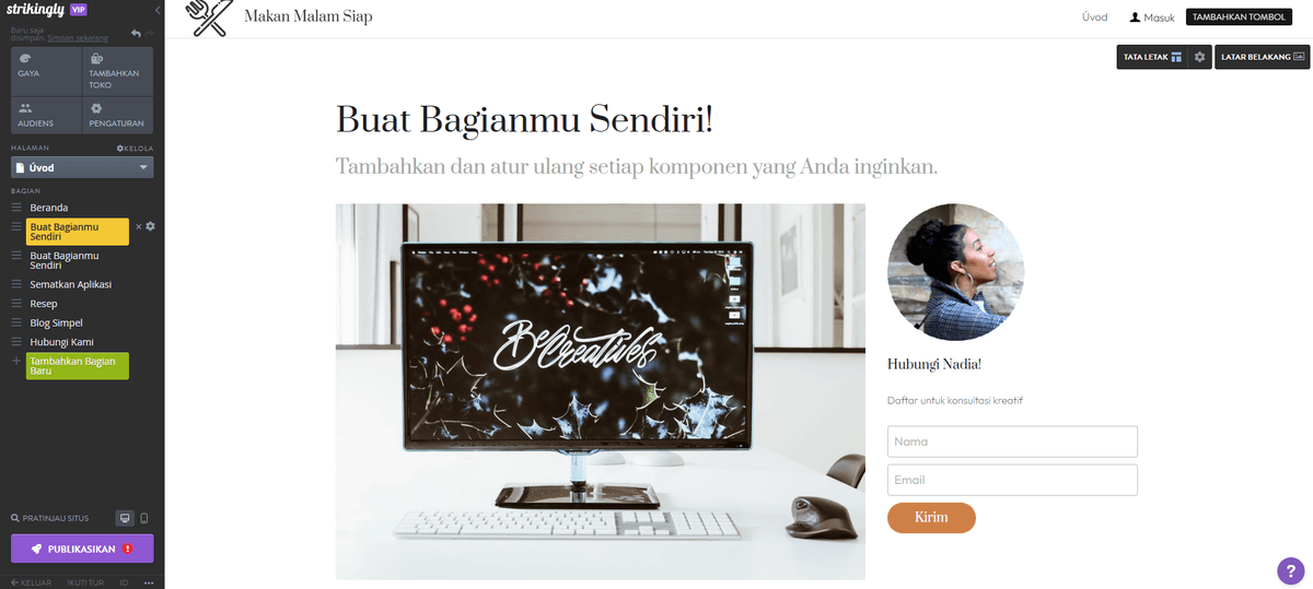 Editor Seret dan Lepas Strikingly Editor Seret dan Lepas Strikingly