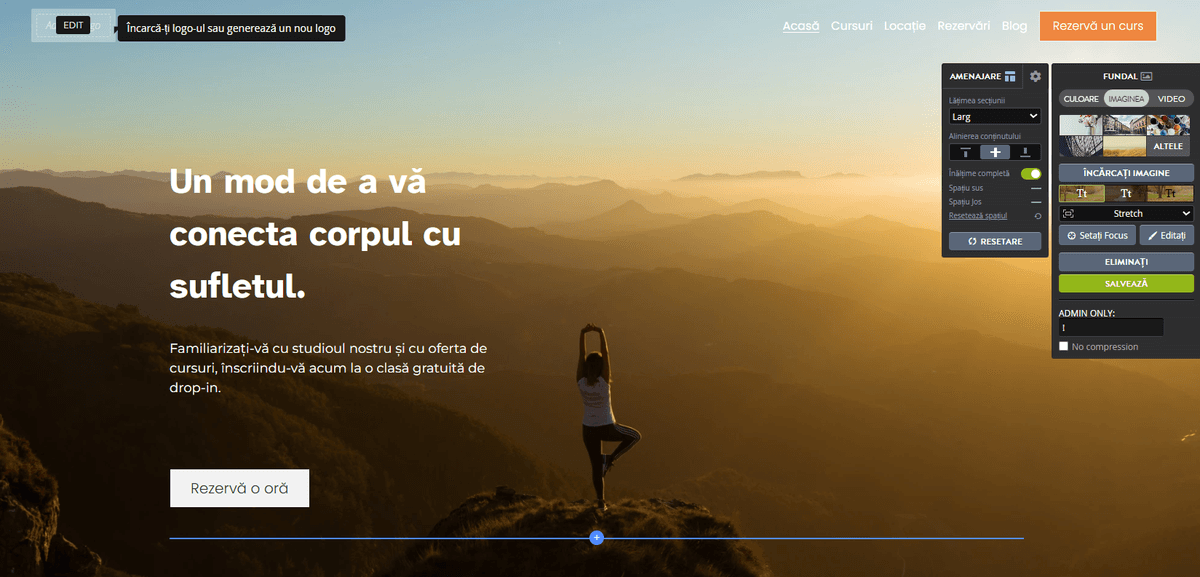 Șablon de yoga în modul editor Șablon de yoga în modul editor