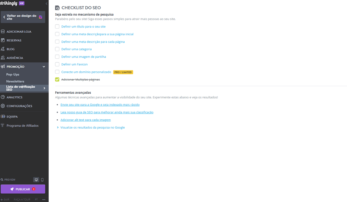 Como Criar um Site de Aplicativo Móvel com Strikingly - Configurações de SEO Como Criar um Site de Aplicativo Móvel com Strikingly - Configurações de SEO
